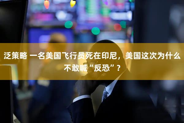 泛策略 一名美国飞行员死在印尼，美国这次为什么不敢喊“反恐”？